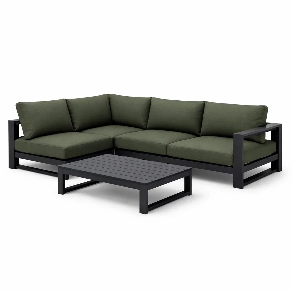 Salon de jardin en aluminium et tissu avec table basse - 2026