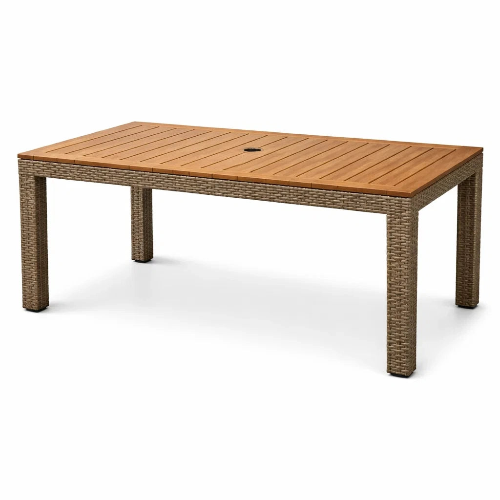 Table de jardin en bois et polyrotin - 2026