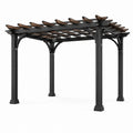 Pergola de jardin en aluminium et bois noir 300x300x230 cm - 2026