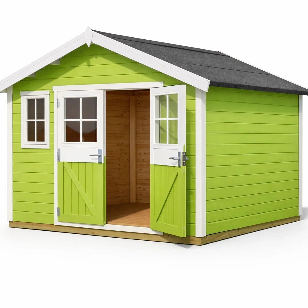 Abri de jardin en bois avec fenêtres et double porte 200x150 cm - 2026