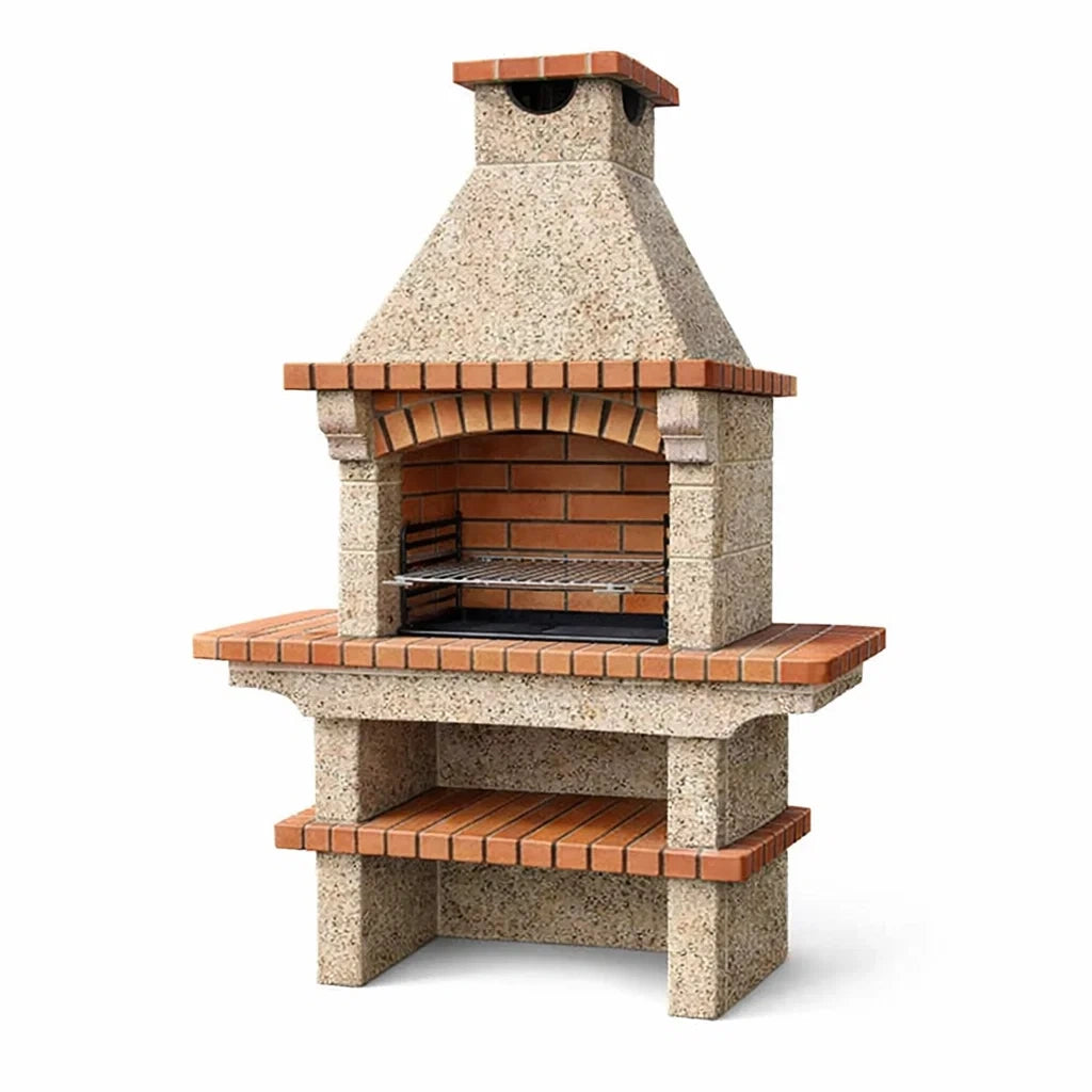 Barbecue en béton et brique avec cheminée - 2026