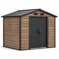 Abri de jardin en acier et résine marron/noir avec ventilation - 2026