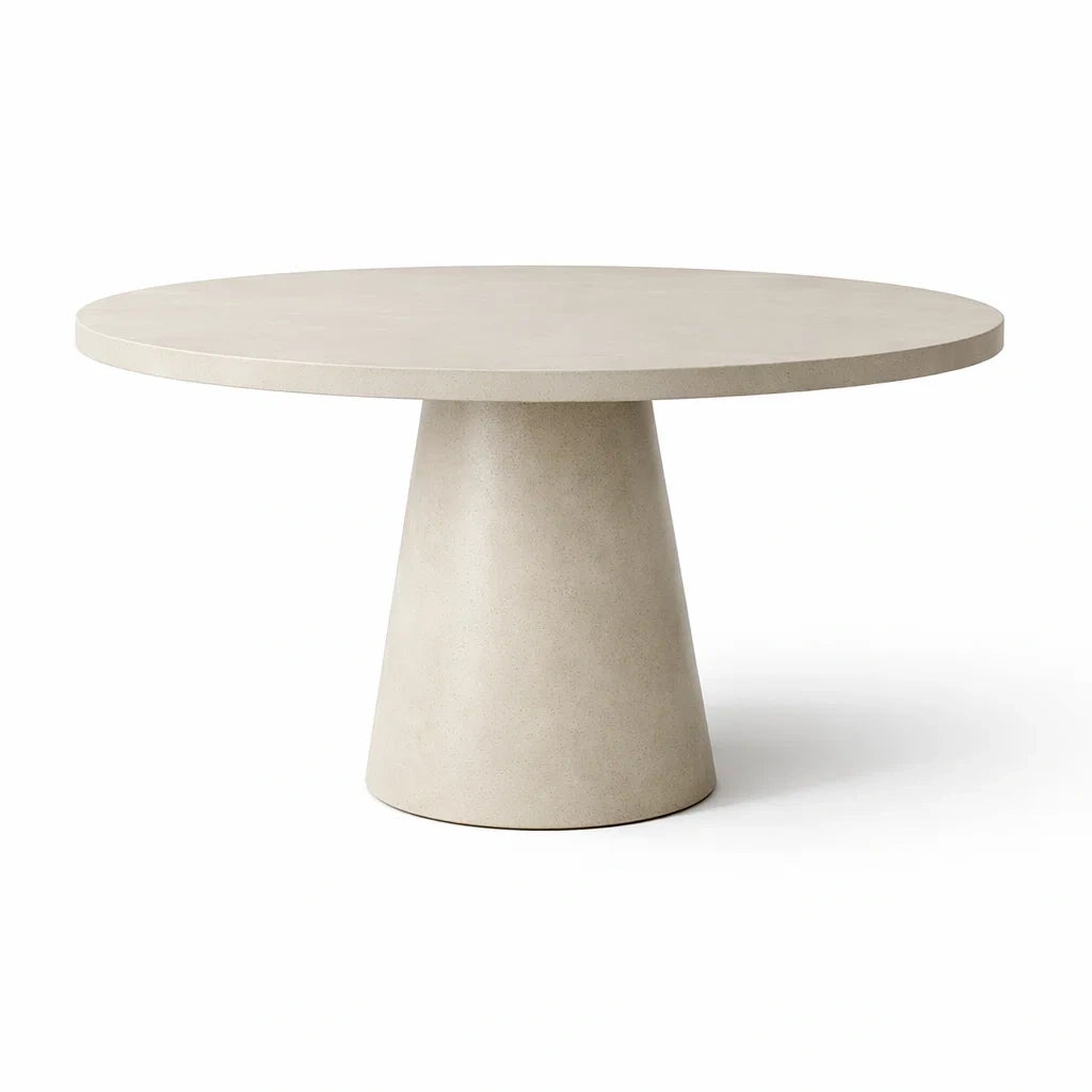 Table à manger ronde en béton gris - 2026