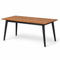 Table à manger rectangulaire en bois avec pieds en métal noir 150x90x75 cm - 2026