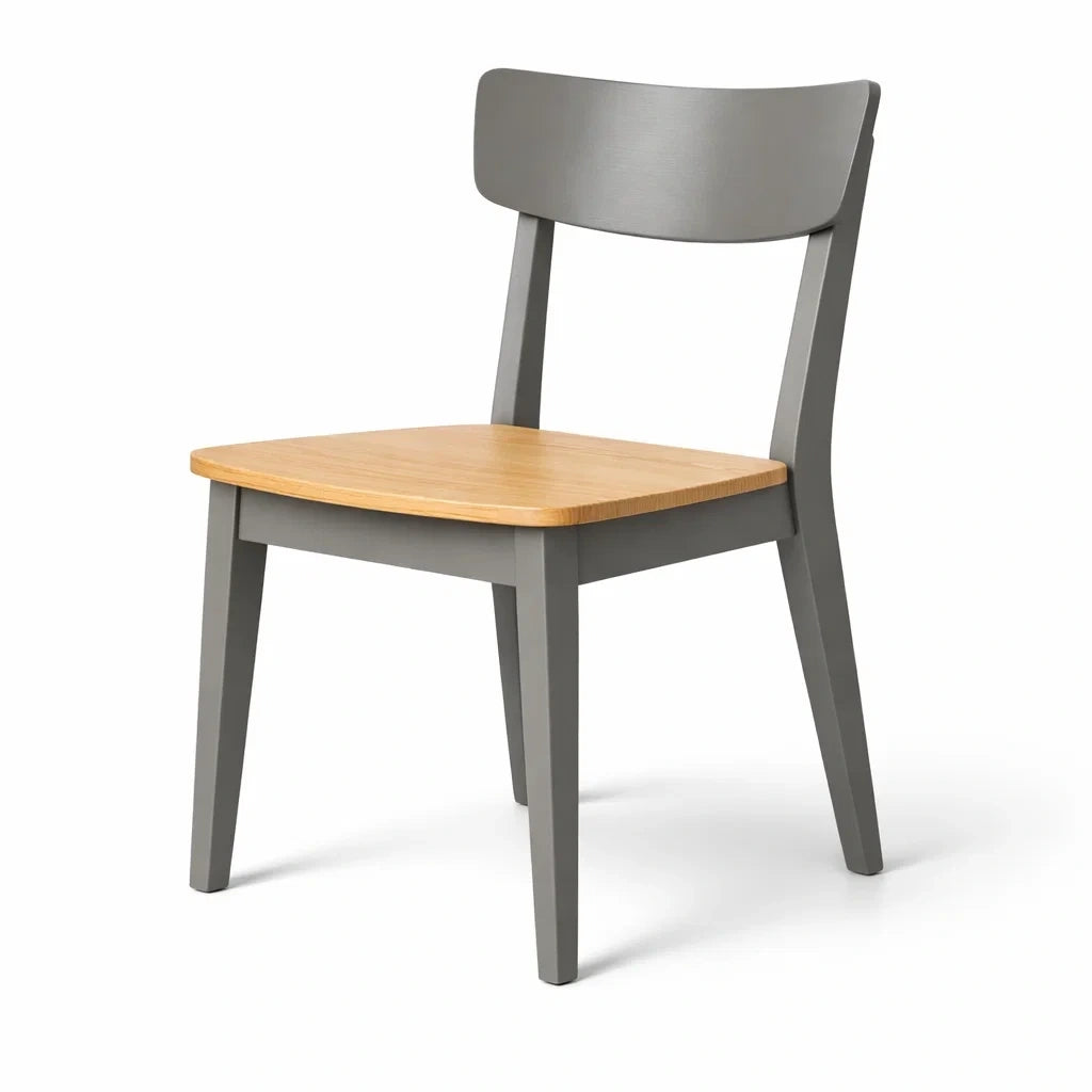 Chaises de salle à manger en bois avec assise en chêne gris - 2026