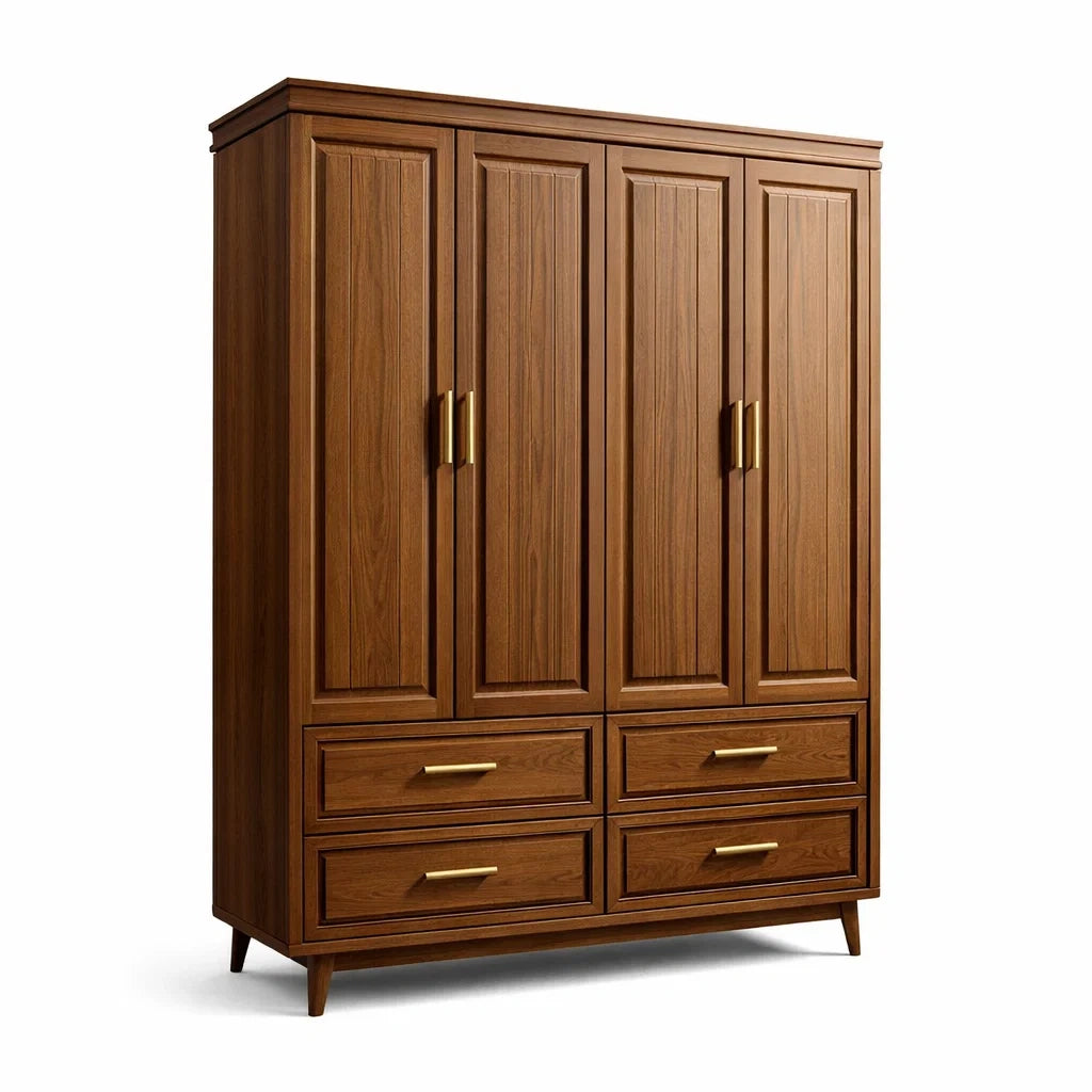 Armoire en Bois avec 4 Portes et 4 Tiroirs Brun - 2026