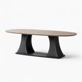 Table à manger ovale en bois et acier brun et noir - 2026