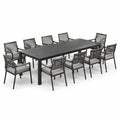 Ensemble de jardin en aluminium noir pour 10 personnes - 2026