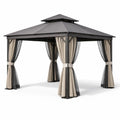 Pavillon de jardin en aluminium avec rideaux et moustiquaire - 2026