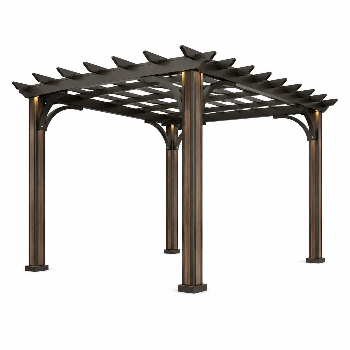 Pergola en métal noir avec éclairage intégré 300x300 cm - 2026