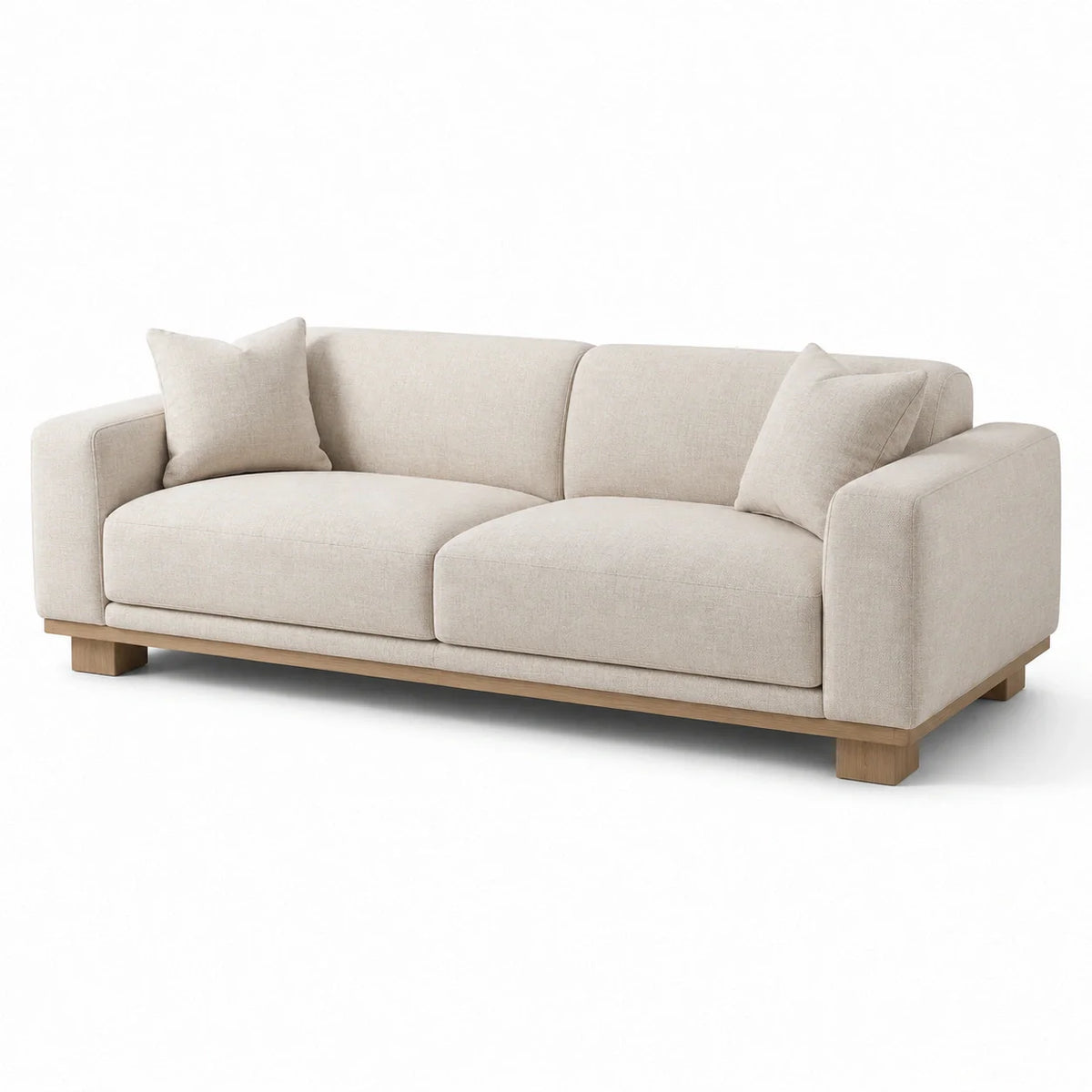 Canapé 3 places en tissu et bois massif 210cm x 95cm x 75cm - 2026
