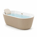 Baignoire îlot ovale beige en acrylique avec coussin 170x80x60cm - 2026