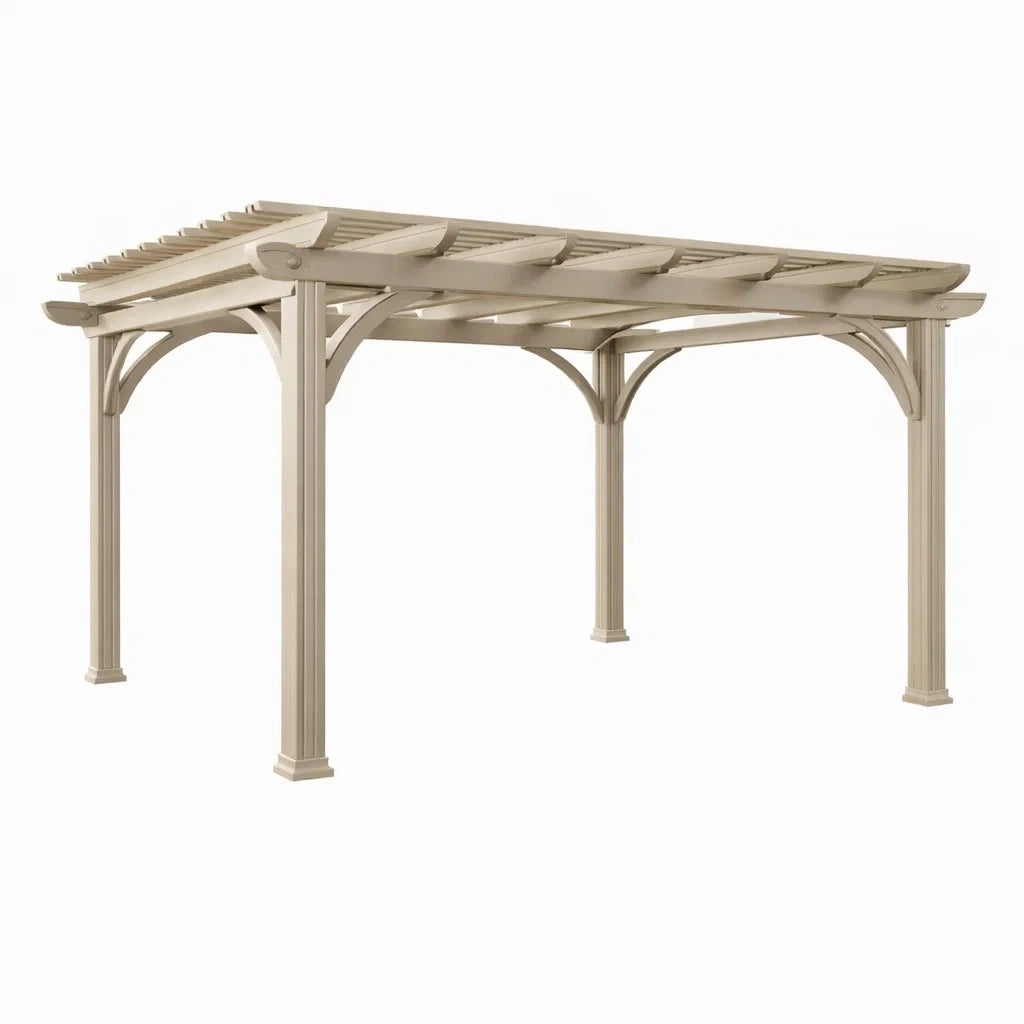 Pergola d'extérieur en PVC beige - 2026