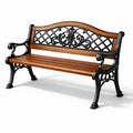 Banc de jardin en bois et fonte noire - 2026
