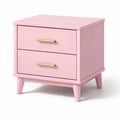 Table de chevet en bois rose avec poignées en métal - 2026