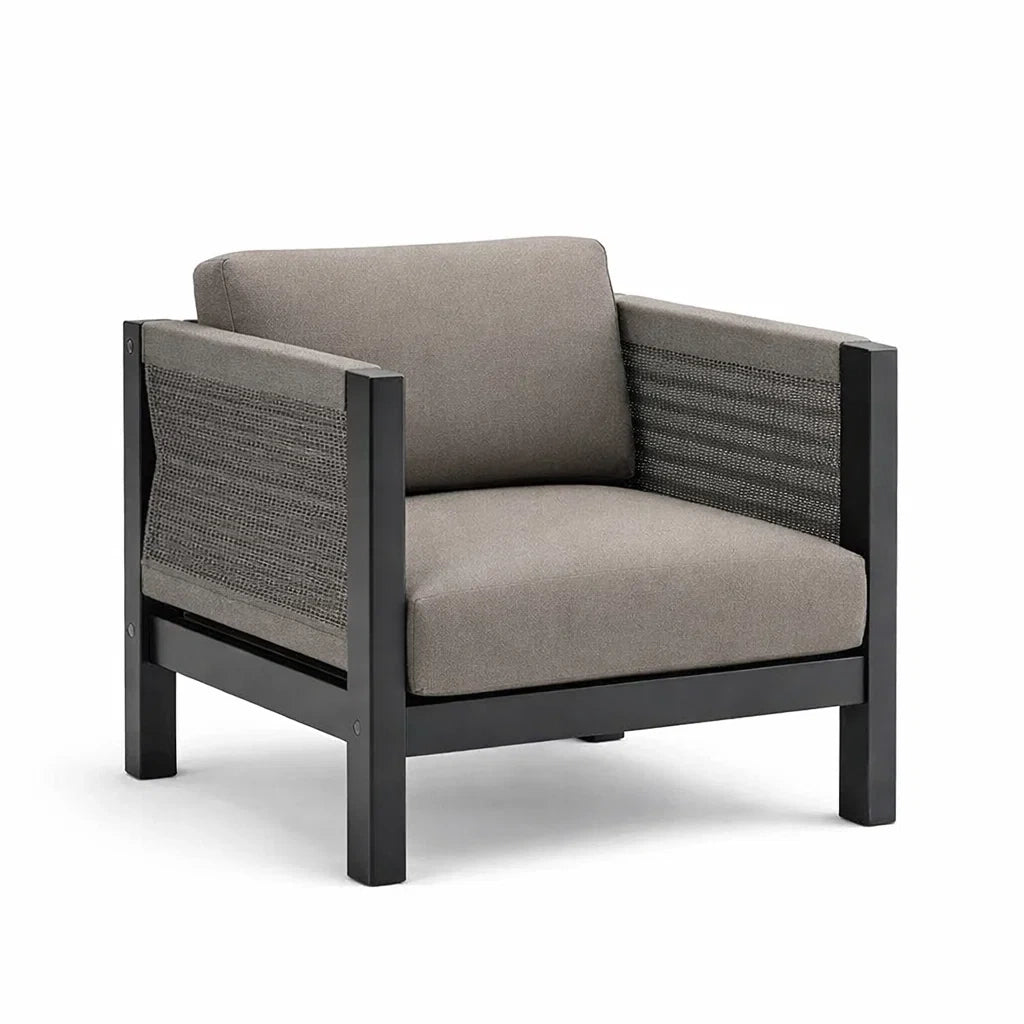 Fauteuil en aluminium et tissu gris - 2026