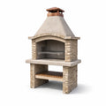 Barbecue en pierre et béton beige 120x65x210 cm - 2026