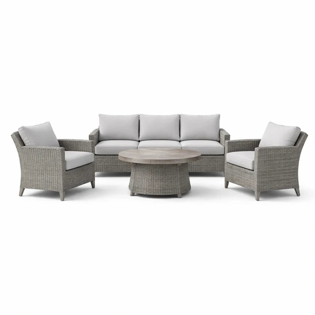 Ensemble de Mobilier de Jardin en Rotin avec Table en Bois - 2026