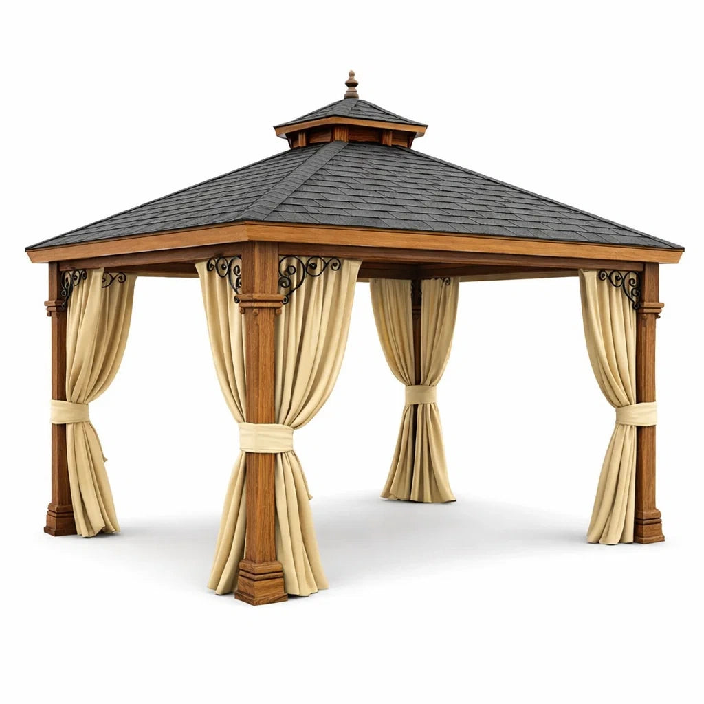 Pavillon en bois et métal Beige - 2026