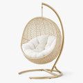 Fauteuil suspendu œuf avec support en rotin avec coussin et structure en métal - 2026