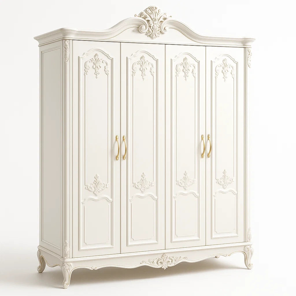 Armoire en Bois avec 4 Portes Blanche - 2026