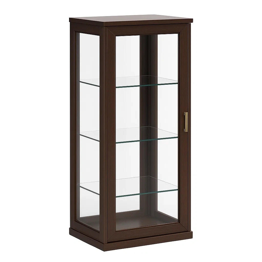 Vitrine en bois et verre trempé Marron - 2026