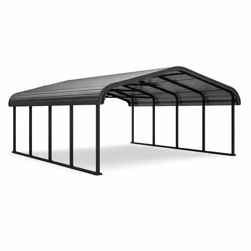 Abri voiture en acier et polycarbonate noir - 2026