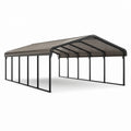 Abri voiture en acier et polycarbonate 600x300x260 cm marron/noir - 2026