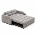 Canapé lit en tissu gris avec rangement intégré - 2026