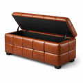 Banc de rangement en similicuir marron - 2026