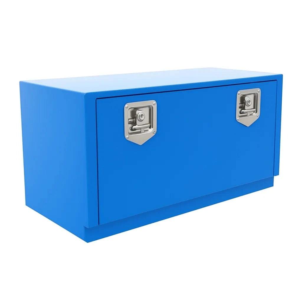 Boîte à outils métallique bleue avec serrures à loquet - 2026