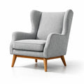 Fauteuil en tissu gris avec pieds en bois - 2026