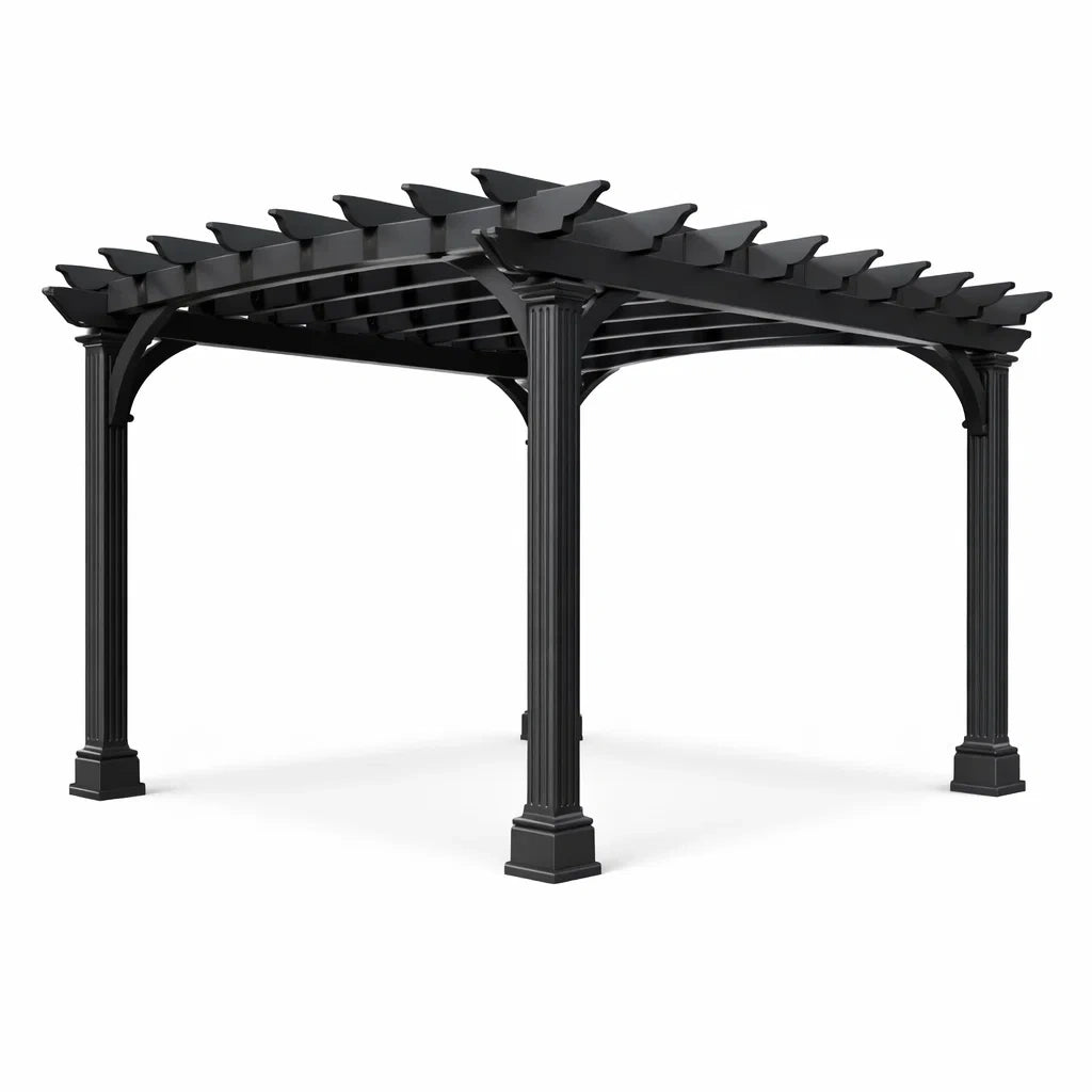 Pergola extérieure carrée en métal Noir - 2026