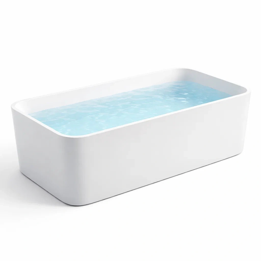 Baignoire îlot rectangulaire en acrylique blanche - 2026