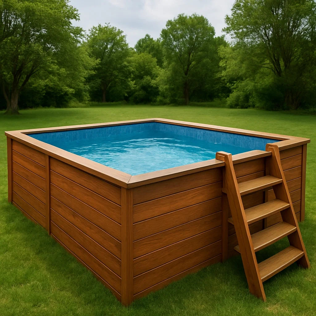 Piscine hors-sol en bois et PVC 400x400x120 cm - 2026