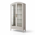 Vitrine en bois mdf blanc avec portes en verre trempé - 2026