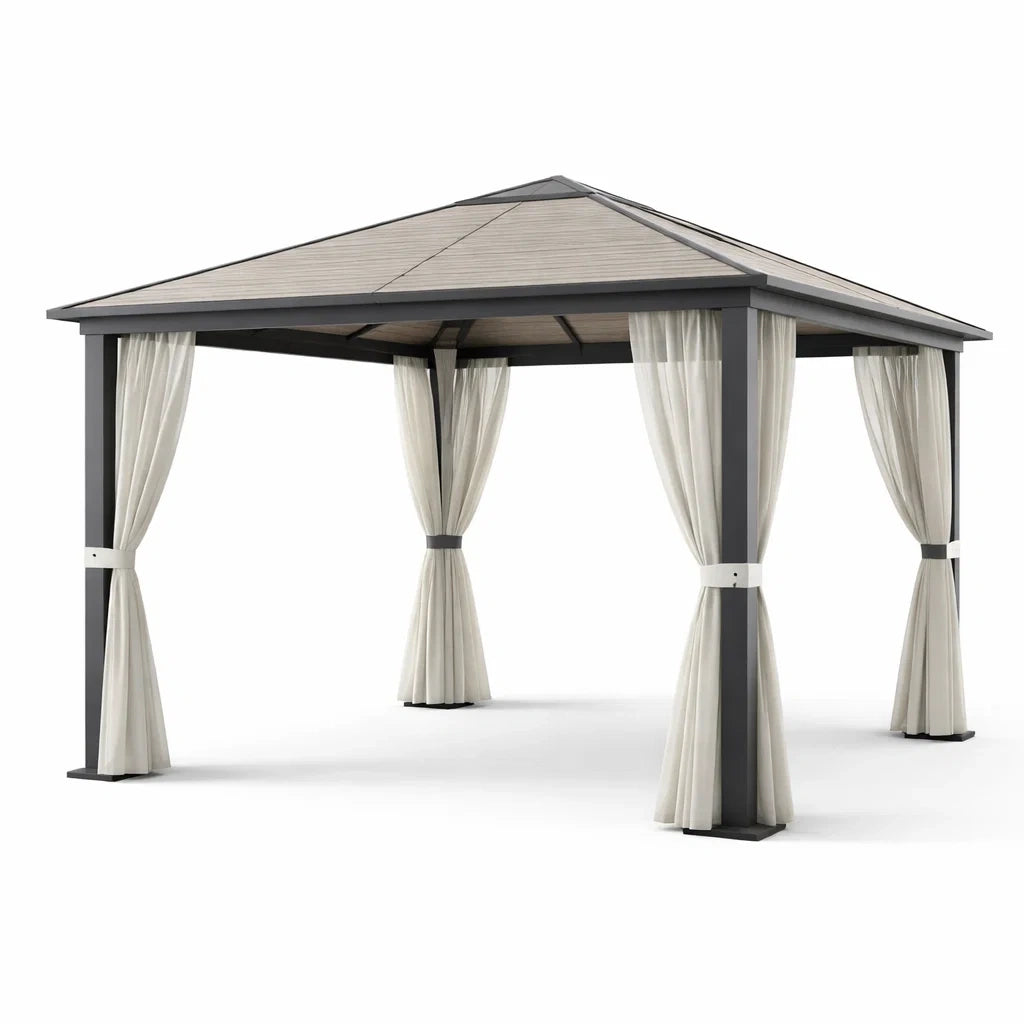 Pavillon rectangulaire en aluminium et polyester - 2026