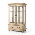 Vitrine en bois de chêne avec portes en verre trempé et tiroir - 2026
