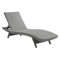 Chaise longue de jardin réglable en rotin synthétique gris - 2026