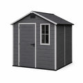 Abri de jardin en résine gris avec fenêtre 213 x 127 x 209 cm - 2026