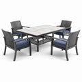 Ensemble de table et chaises d'extérieur en aluminium avec table et 4 fauteuils en résine - 2026