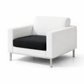 Fauteuil en métal et cuir pu blanc et noir - 2026