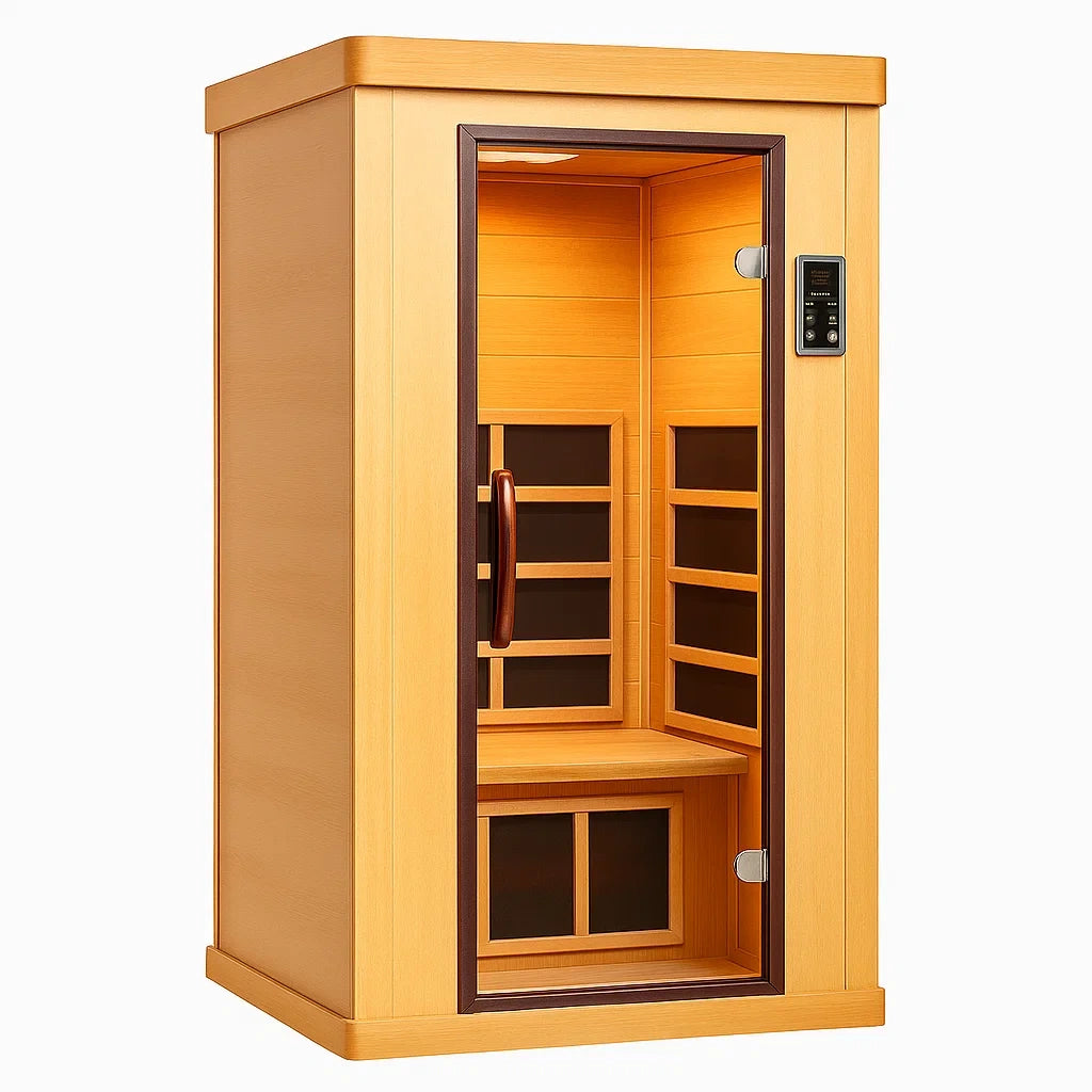 Cabine de sauna infrarouge en bois de cèdre avec porte en verre trempé - 2026