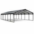 Abri voiture métallique en acier et polycarbonate 600x300x210 cm noir gris - 2026