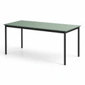 Table à manger rectangulaire en verre trempé et métal noir 160x80x75 cm - 2026