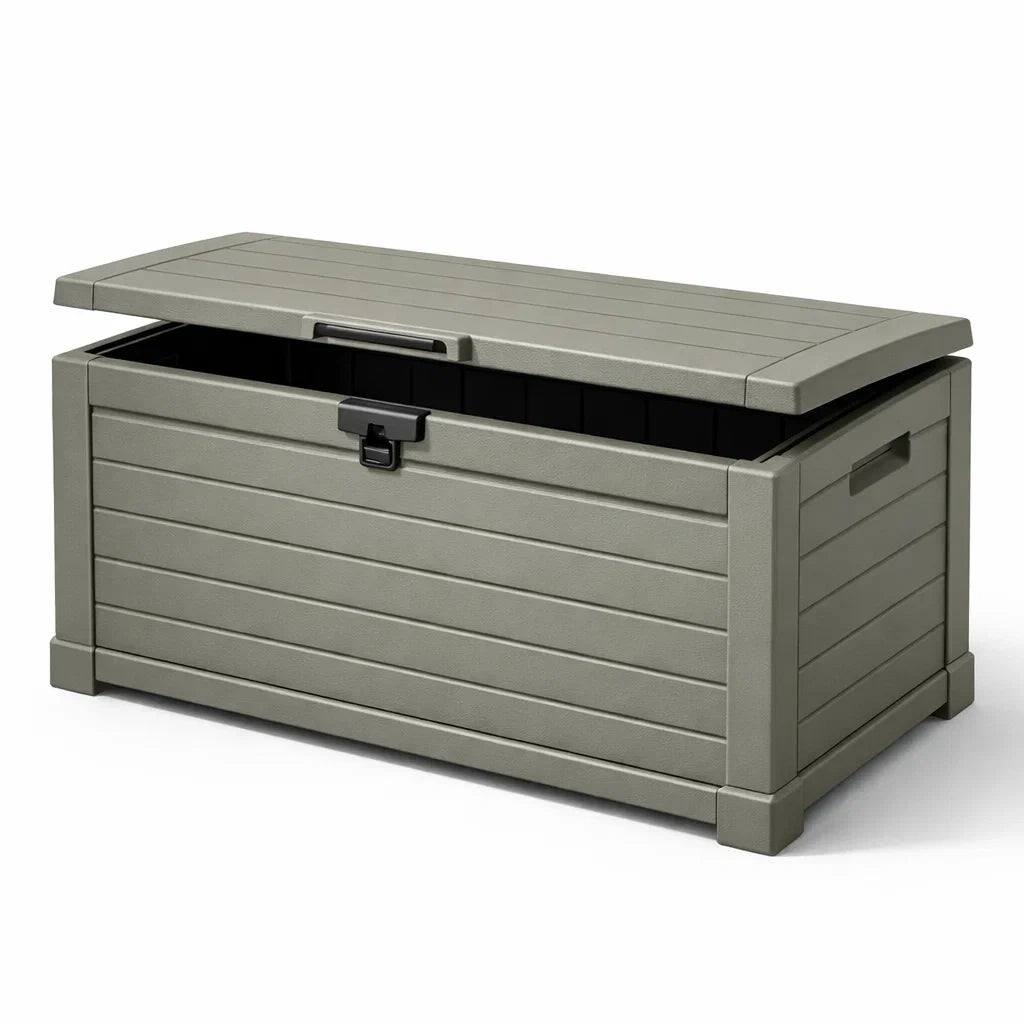 Coffre de rangement de jardin en plastique polypropylène gris - 2026
