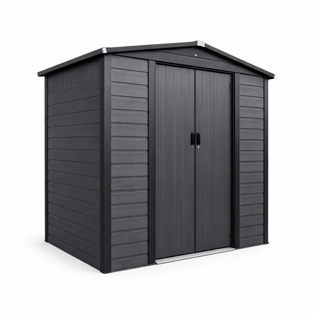 Abri de jardin en résine anthracite 185x152x226 cm - 2026