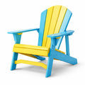 Chaise adirondack en plastique recyclé bleu et jaune - 2026