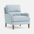 Fauteuil en Tissu Polyester Bleu Clair avec Pieds en Bois de Hêtre - 2026