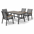 Ensemble table et chaises d'extérieur en aluminium et textile avec 4 chaises - 2026